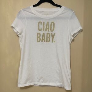 Kate Spade "Ciao Baby" Bedazzled Medium Tee/T-Shirt